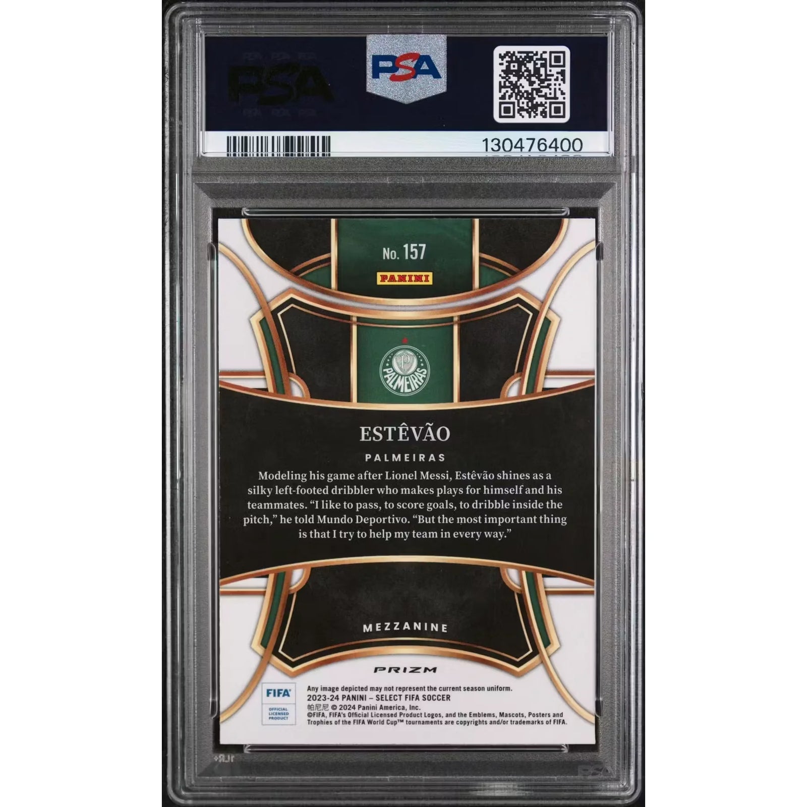 Estevao 2023-24 Panini Select Rookie Silver #157 Card | PSA 10