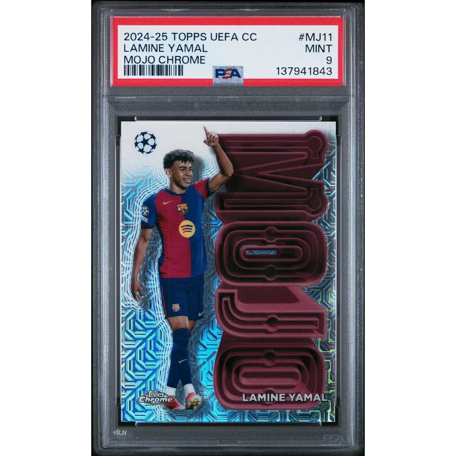 Lamine Yamal 2024-25 Topps Chrome Mojo Card | PSA 9