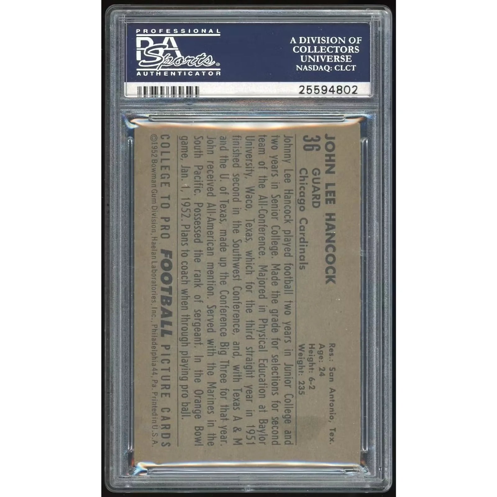 1952 Bowman Large #36 John Hancock Baseball Card | PSA 5