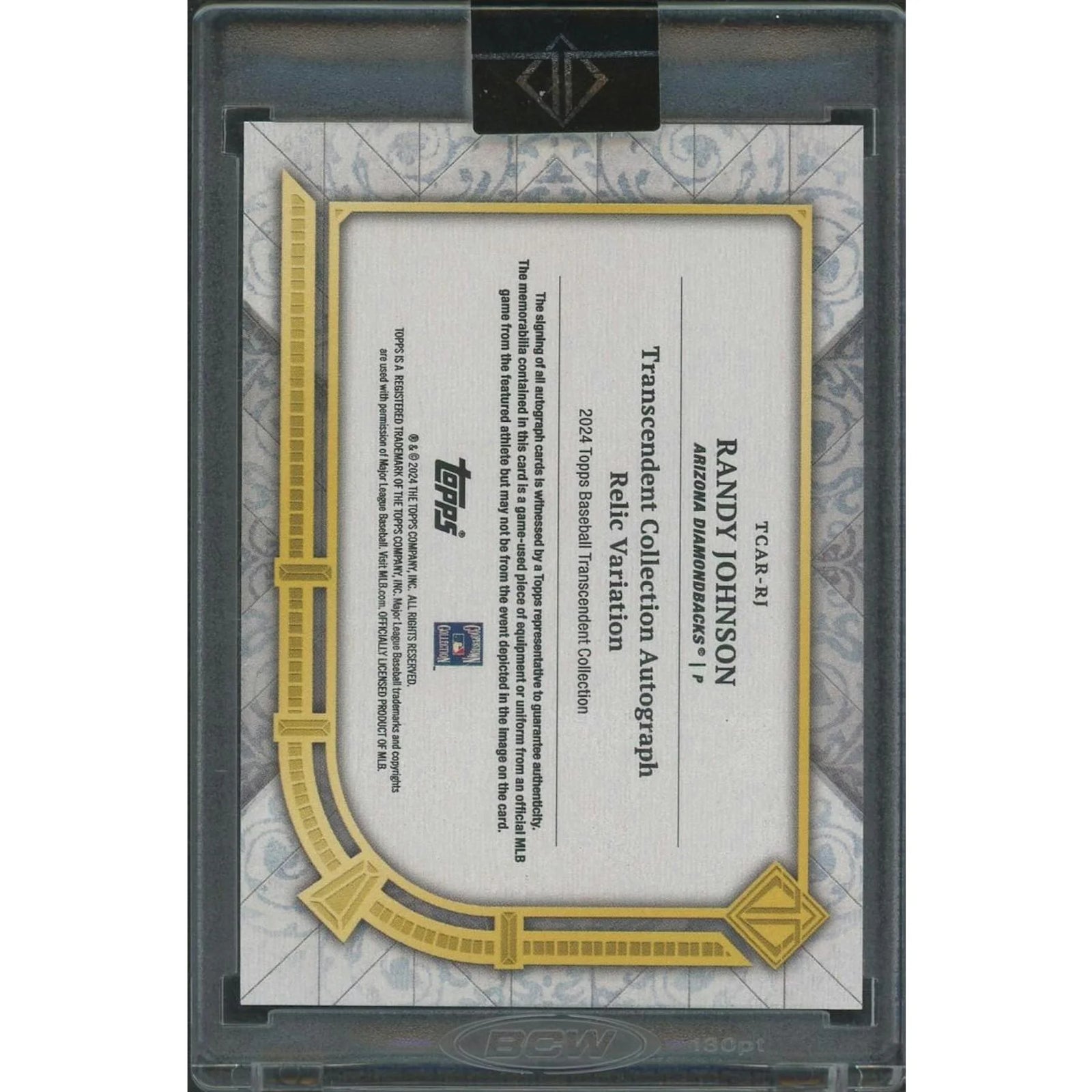 Randy Johnson Signed Patch Auto Card | 2024 Topps Transcendent/25
