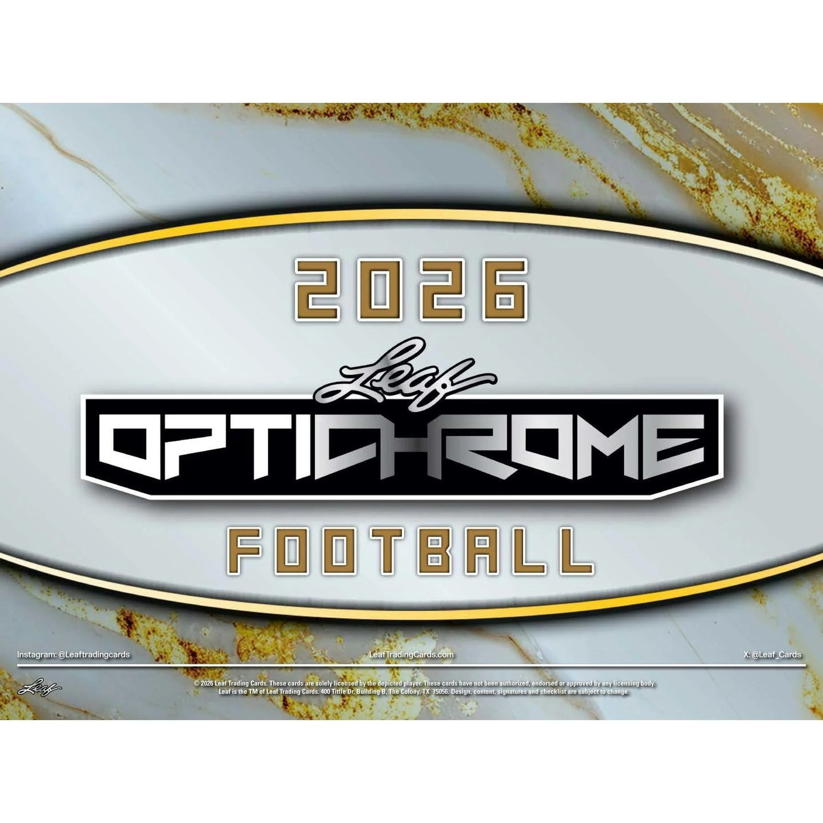 DRAFT - New 2026 Leaf Optichrome Football Hobby 12-Box Case