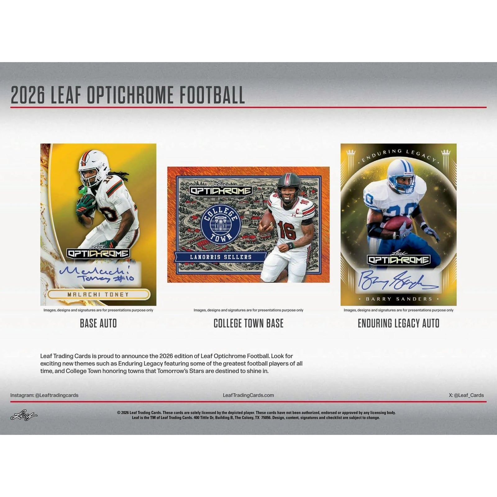 DRAFT - New 2026 Leaf Optichrome Football Hobby Jumbo Box