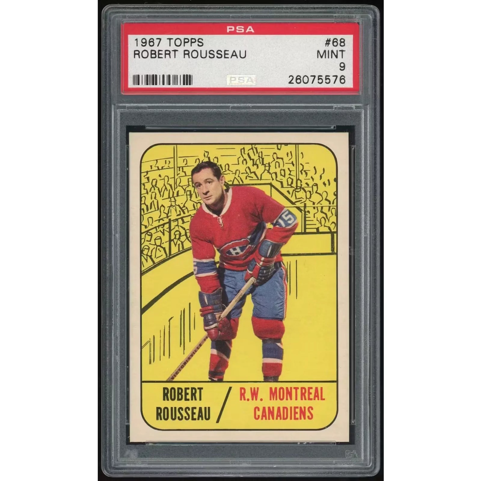 Robert Rousseau 1967-68 Topps #68 Card | PSA 9
