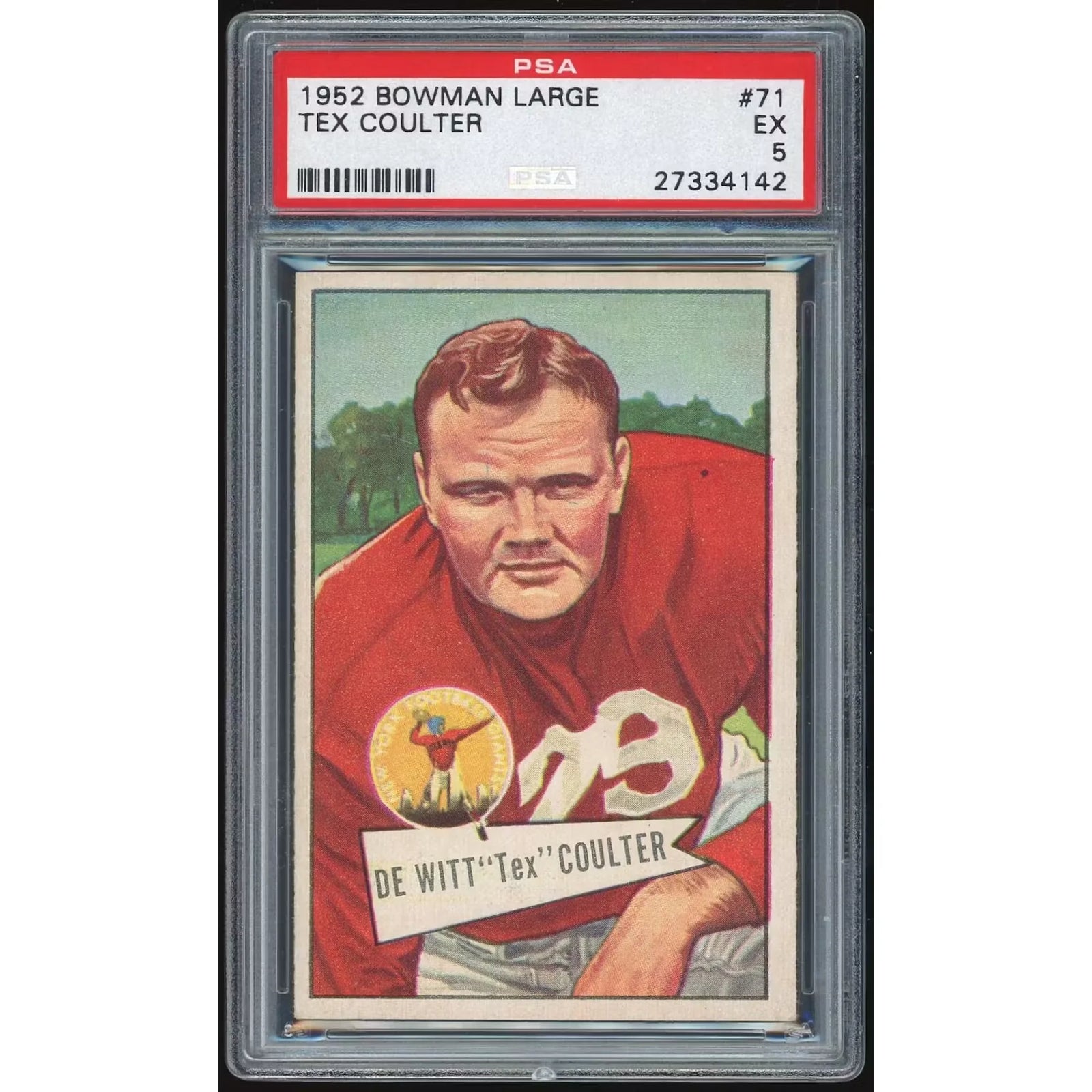 1952 Bowman Large #71 Tex Coulter Baseball Card | PSA 5