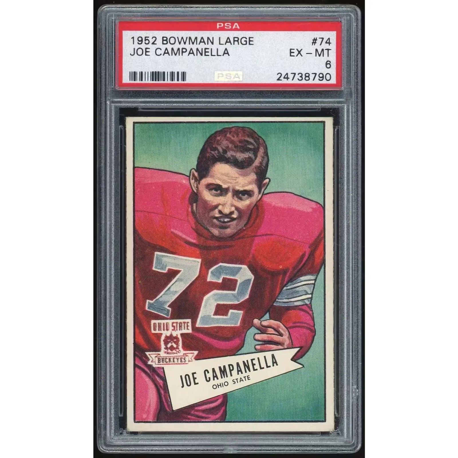 1952 Bowman Large #74 Joe Campanella | PSA 6