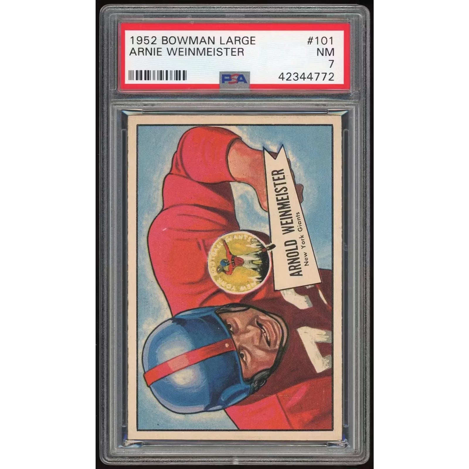 Arnie Weinmeister 1952 Bowman Large #101 Card | PSA 7