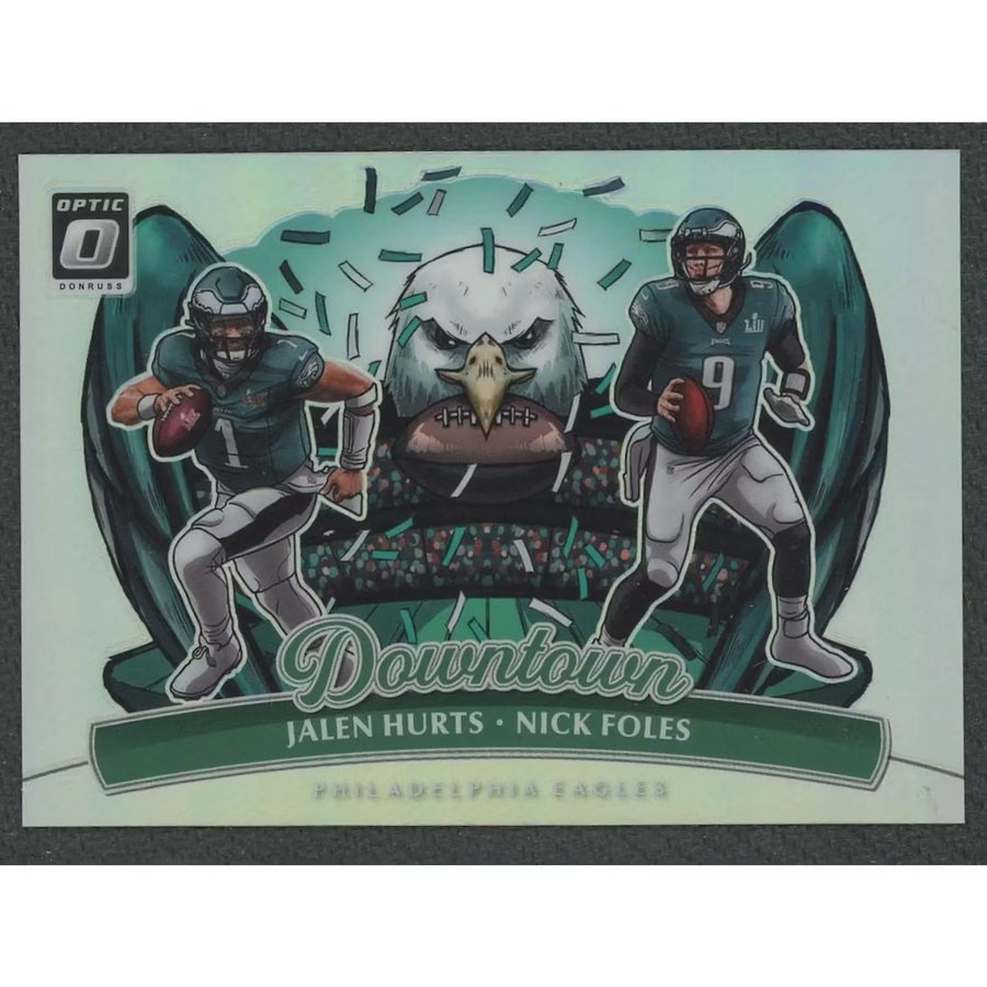 Jalen Hurts & Nick Foles 2025 Panini Donruss Optic Downtown Duos #12