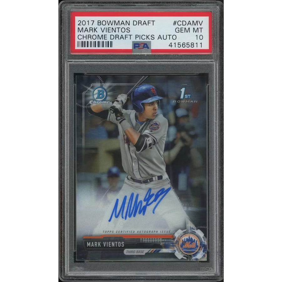 Mark Vientos Signed 2017 Bowman Chrome Draft Rookie Card | PSA 10 Gem Mint