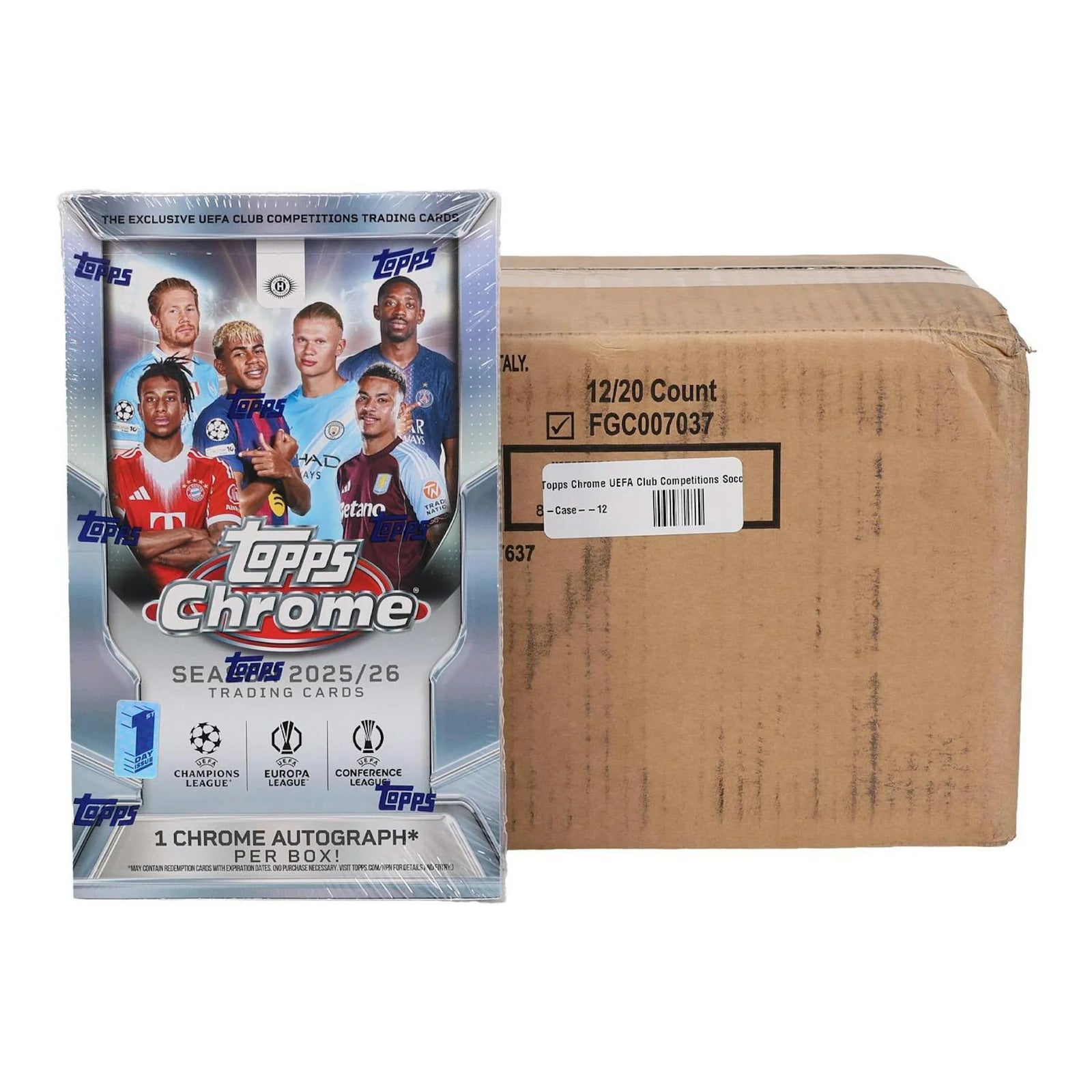 DRAFT - New 2025/26 Topps Chrome UEFA Club Competitions Soccer First Day Issue Hobby 12-Box Case