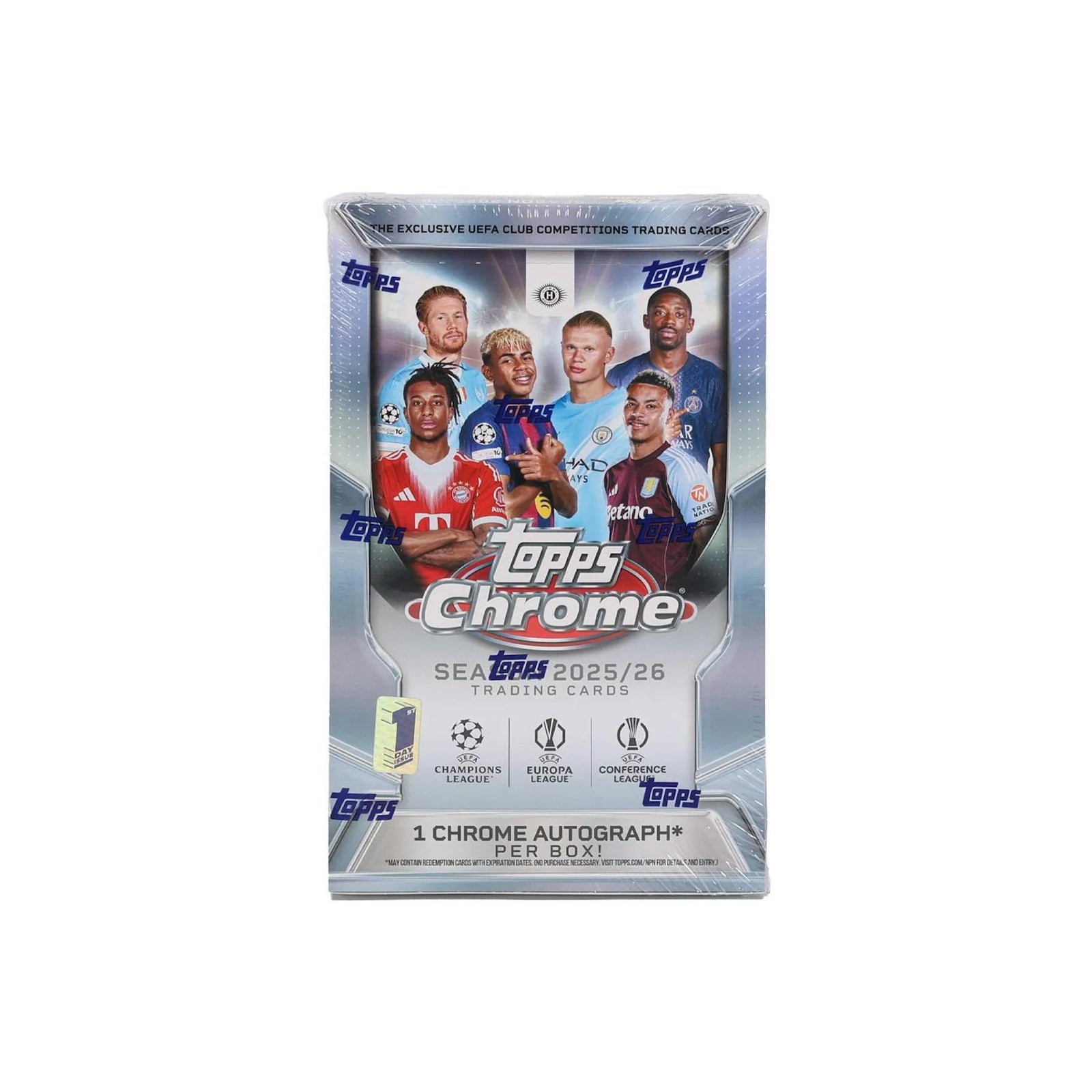 DRAFT - New 2025/26 Topps Chrome UEFA Club Competitions Soccer First Day Issue Hobby 12-Box Case