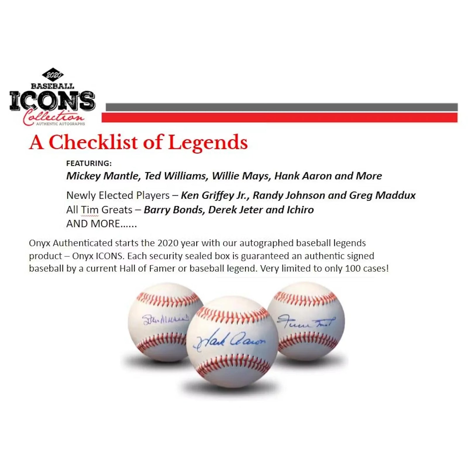 DRAFT - 2020 Onyx Icons Baseball Legends Hobby Box