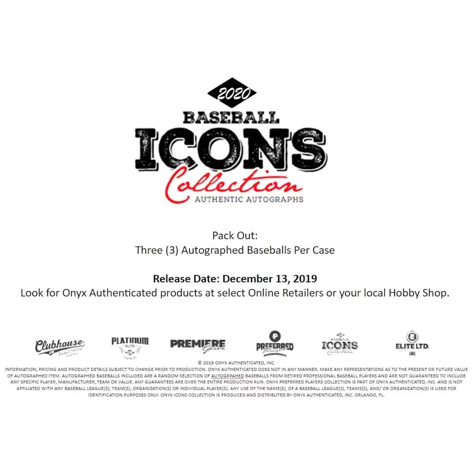 DRAFT - 2020 Onyx Icons Baseball Legends Hobby Box