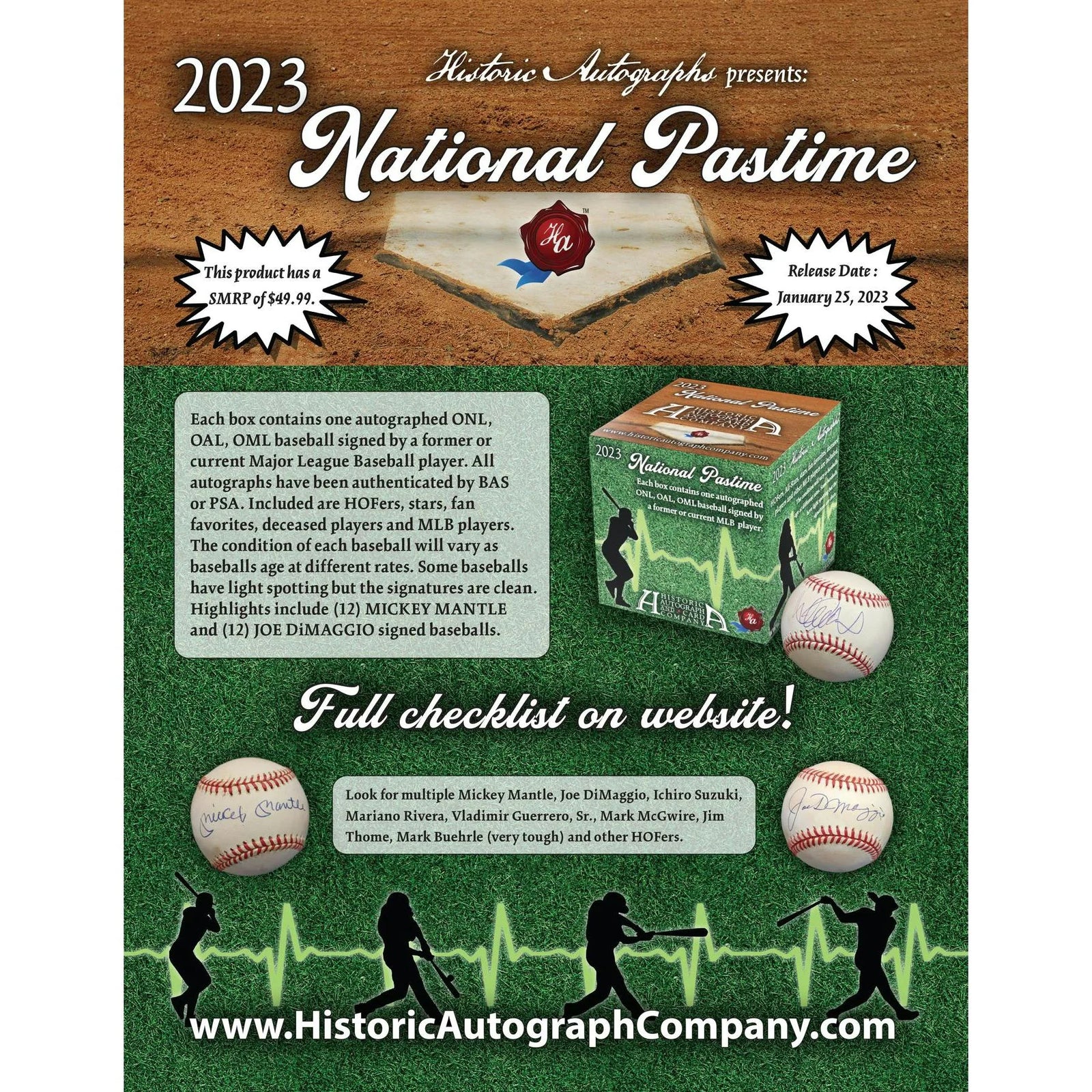 DRAFT - Just In 2023 Historic Autographs National Pastime Baseball Hobby Box (Reed Buy)