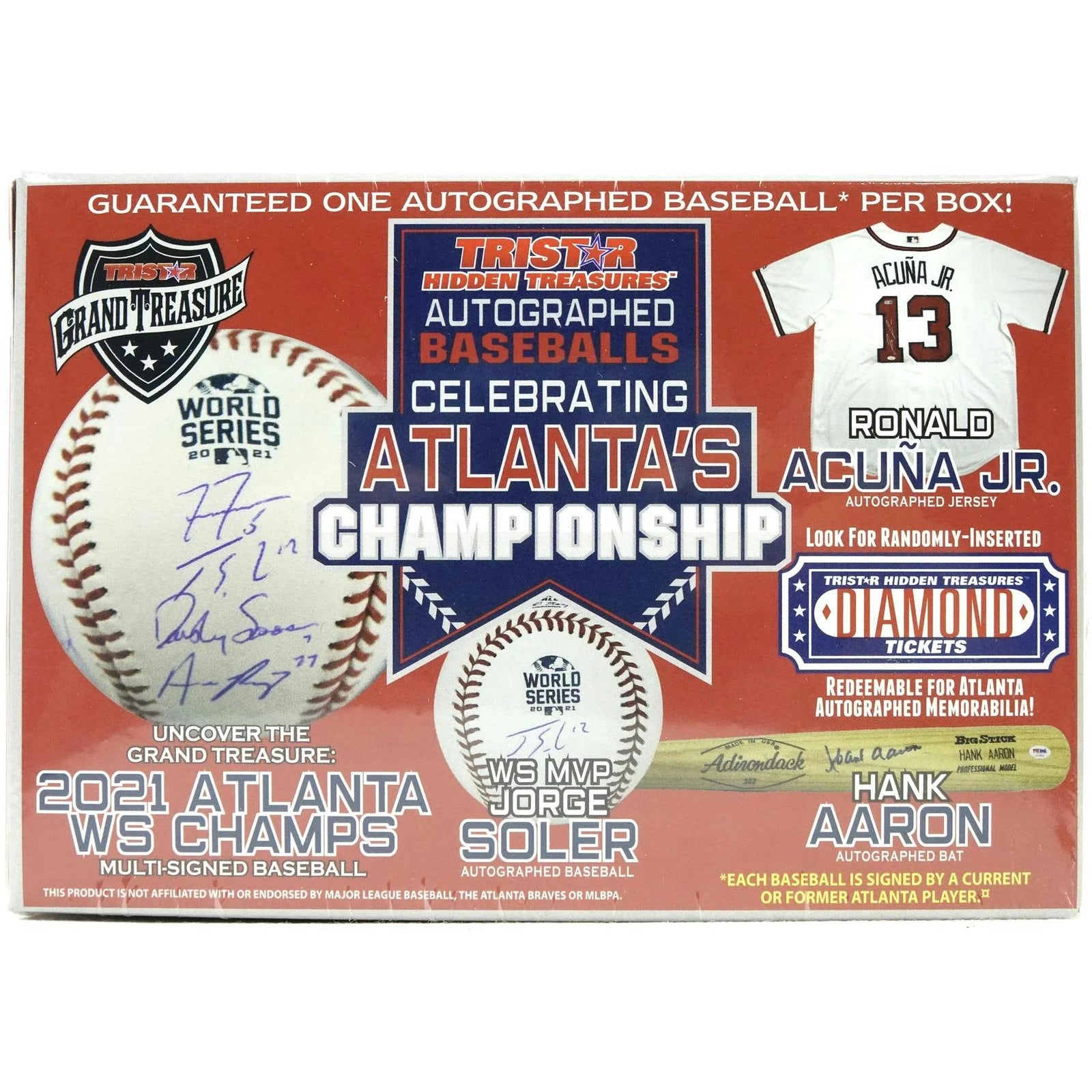 DRAFT - Just In 2021 TriStar Autographed Baseball Celebrating Atlanta's Championship Hobby Box (Reed Buy)