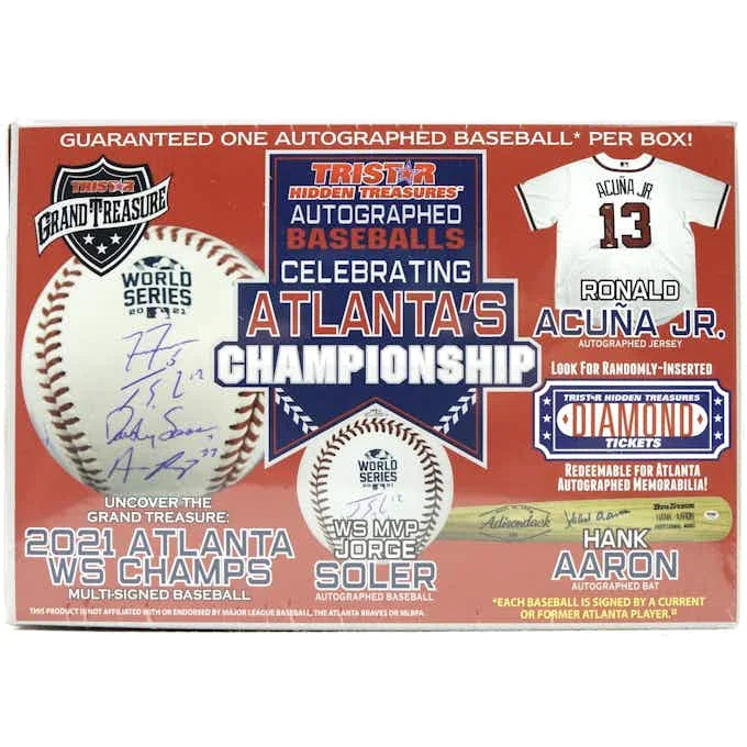 DRAFT - Just In 2021 TriStar Autographed Baseball Celebrating Atlanta's Championship Hobby Box (Reed Buy)