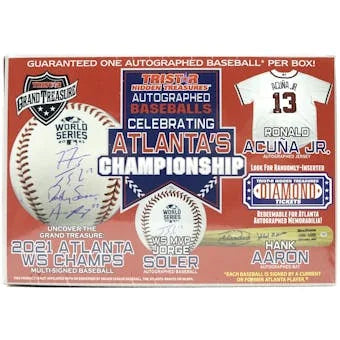DRAFT - Just In 2021 TriStar Autographed Baseball Celebrating Atlanta's Championship Hobby Box (Reed Buy)