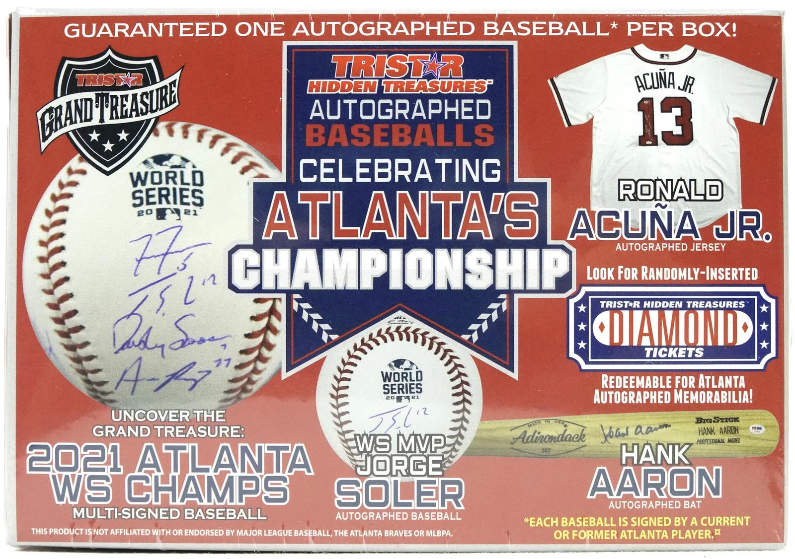 DRAFT - Just In 2021 TriStar Autographed Baseball Celebrating Atlanta's Championship Hobby Box (Reed Buy)