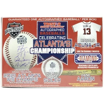DRAFT - Just In 2021 TriStar Autographed Baseball Celebrating Atlanta's Championship Hobby Box (Reed Buy)