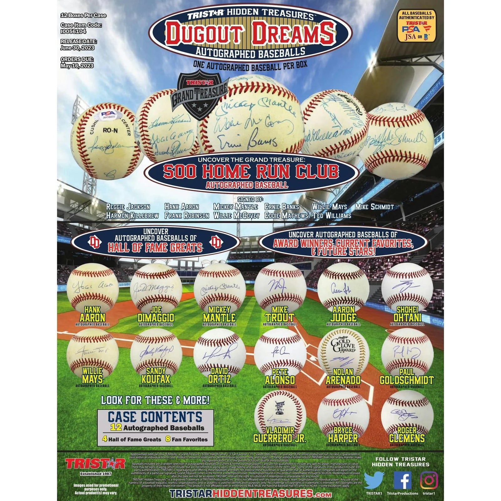 DRAFT - Just In 2023 TriStar Hidden Treasures Dugout Dreams Autographed Baseball Hobby Box (Reed Buy)