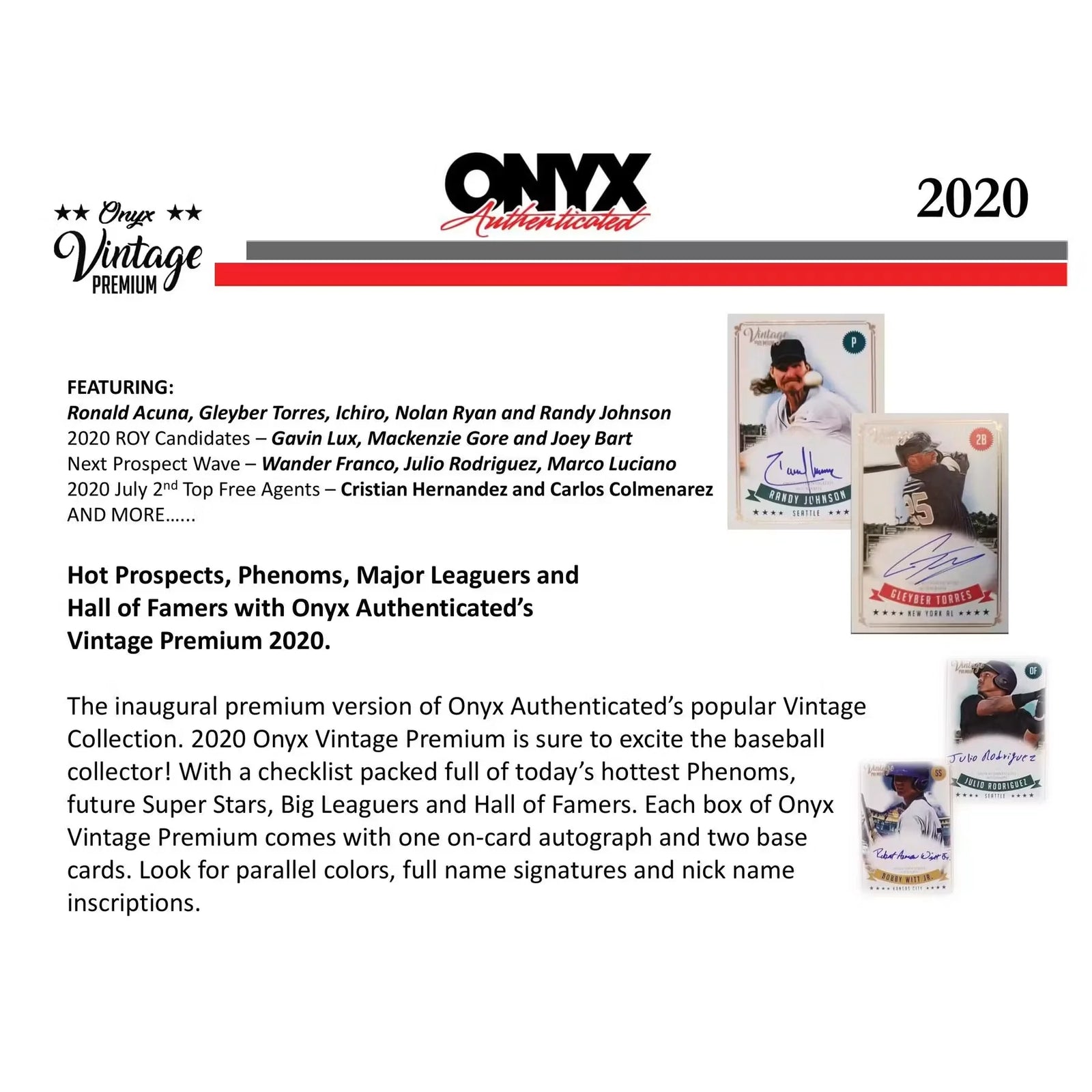 DRAFT - 2020 Onyx Vintage Premium Baseball Hobby Box | Sealed