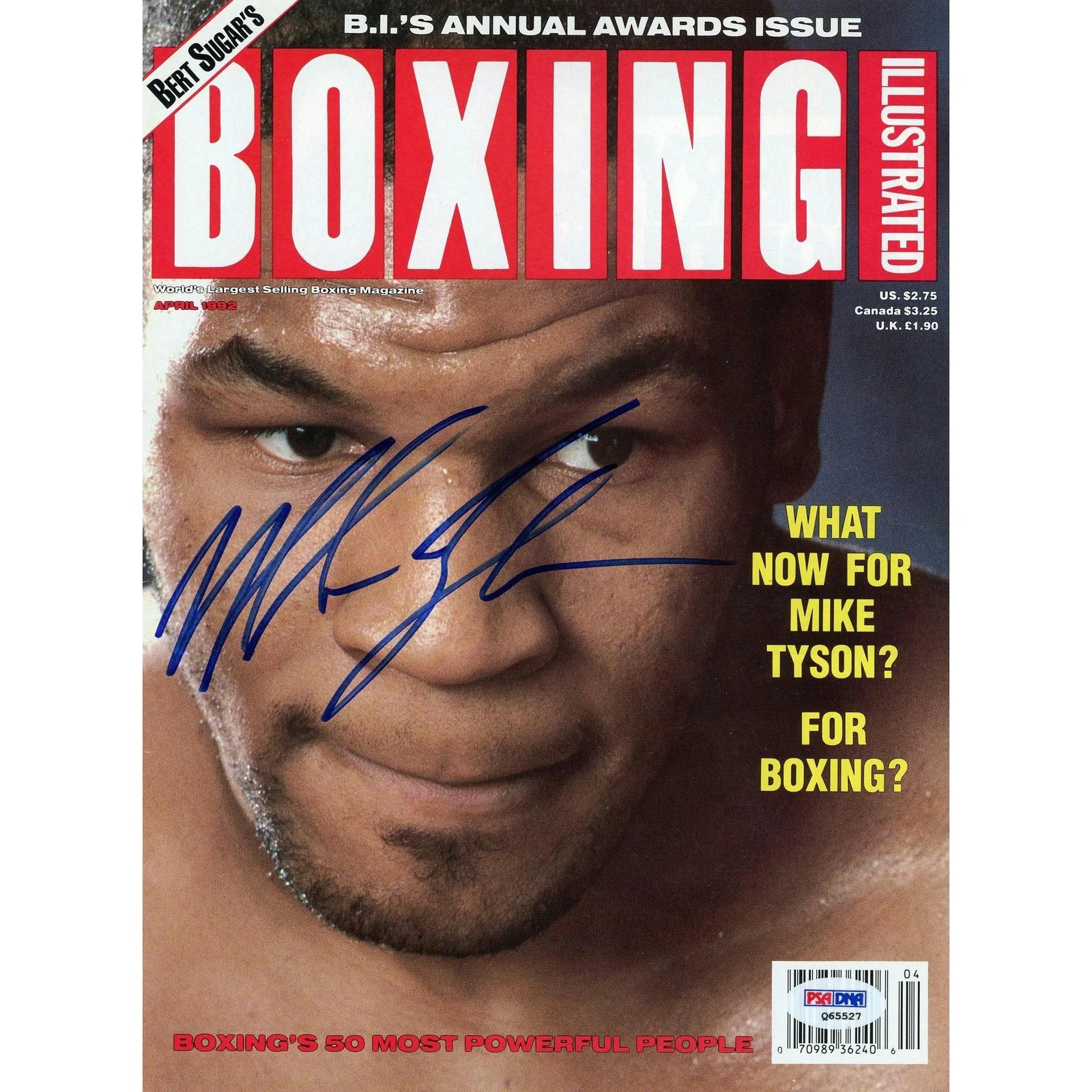 DRAFT - Mike Tyson Signed Boxing Illustrated Magazine Cover | PSA/DNA Verified