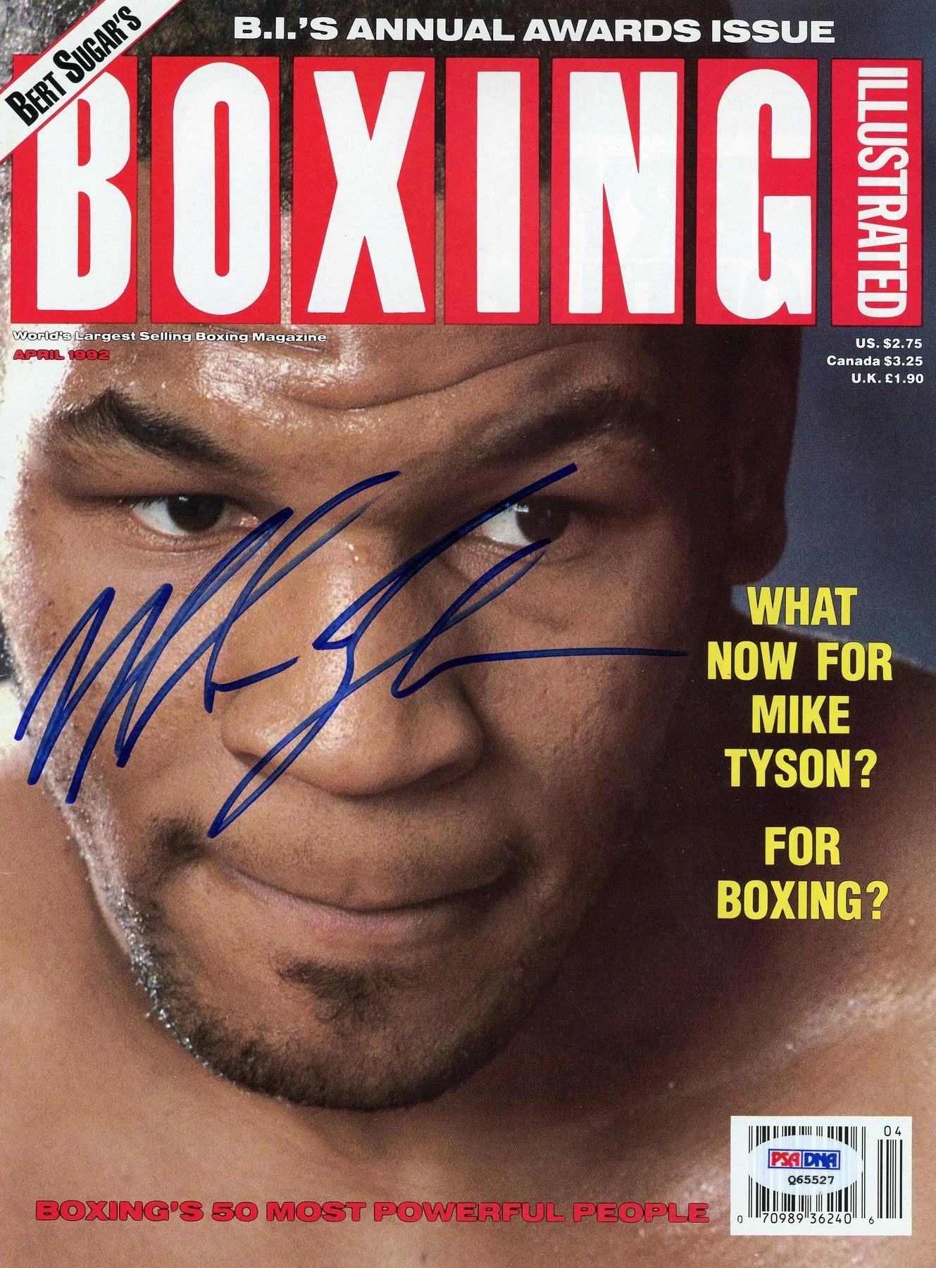 DRAFT - Mike Tyson Signed Boxing Illustrated Magazine Cover | PSA/DNA Verified