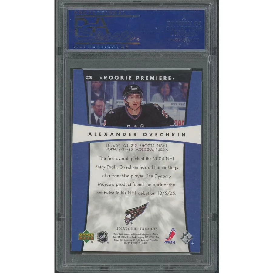 Alexander Ovechkin 2005 Upper Deck Trilogy Rookie Premiere Card | PSA 10