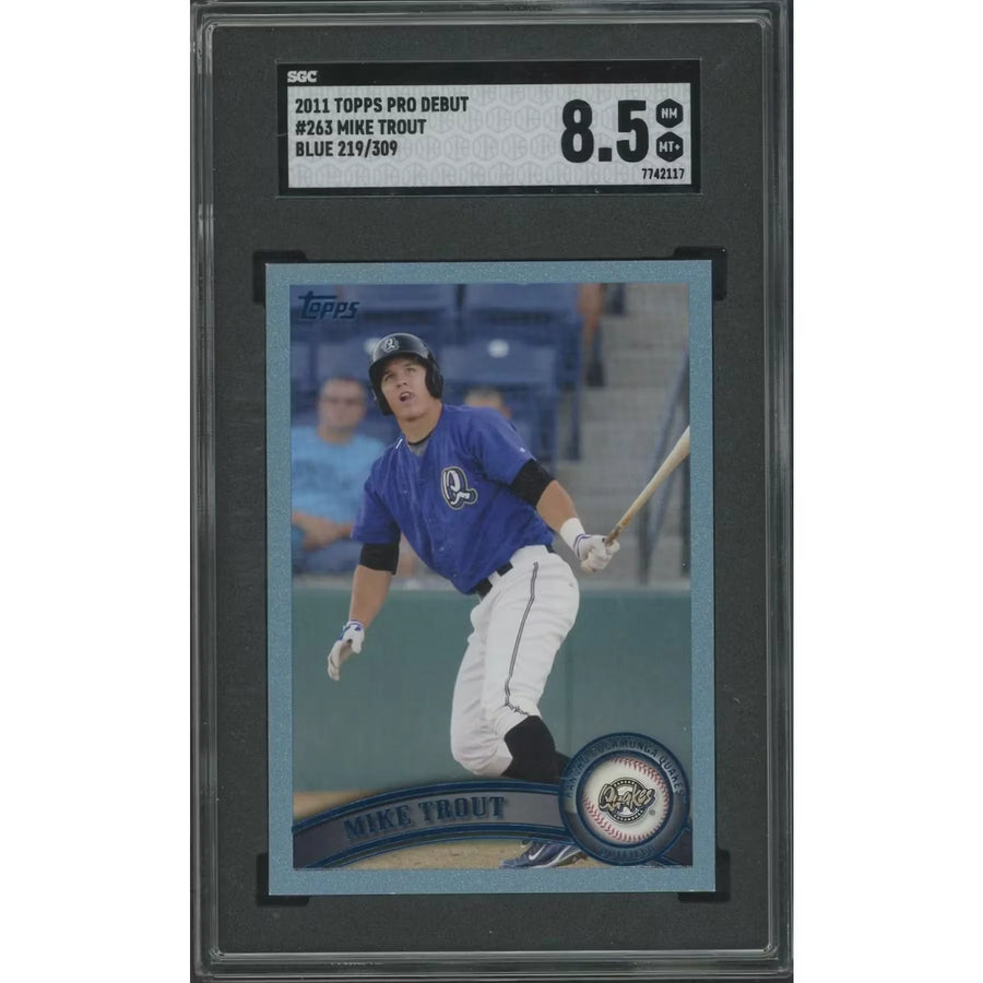 Mike Trout 2011 Topps Pro Debut Blue/309 Card | SGC 8.5
