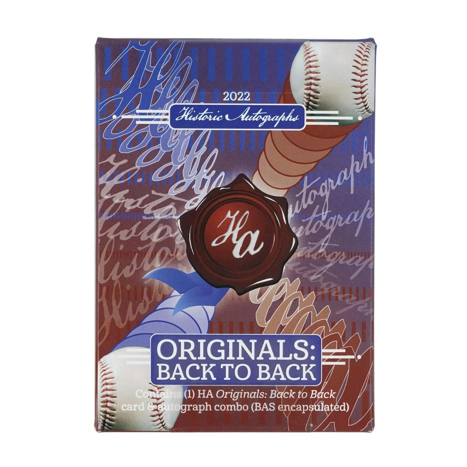 DRAFT - Just In 2022 Historic Autographs Originals Back to Back Baseball Hobby Box (Reed Buy)