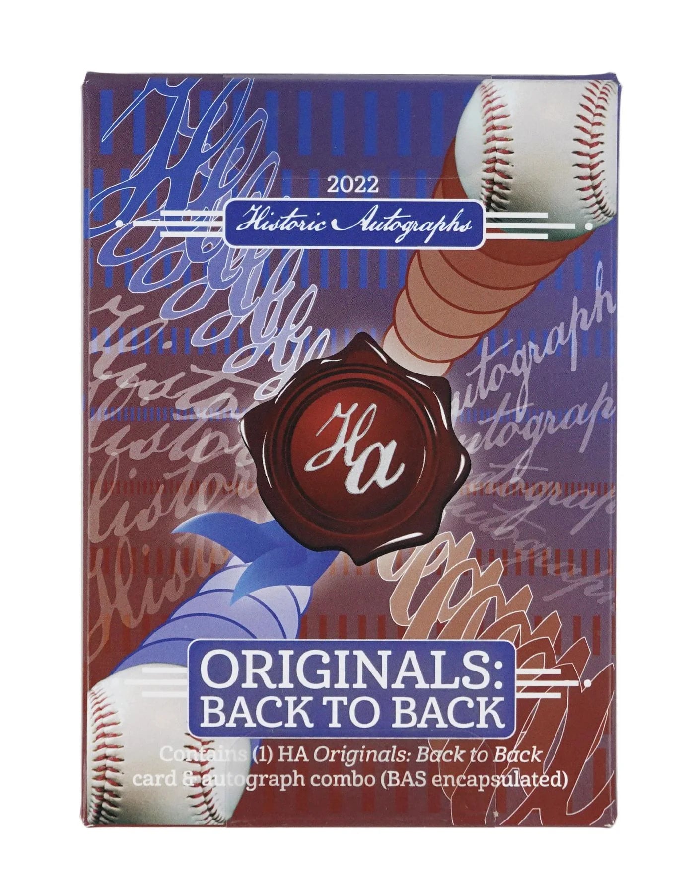 DRAFT - Just In 2022 Historic Autographs Originals Back to Back Baseball Hobby Box (Reed Buy)