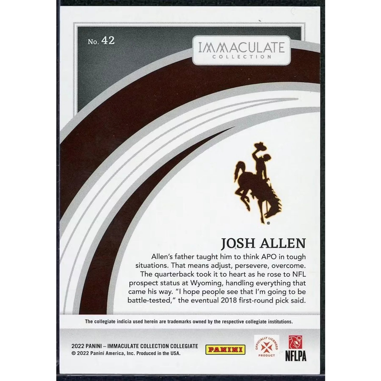 Josh Allen 2022 Panini Immaculate Collegiate Card | Green/5 #42