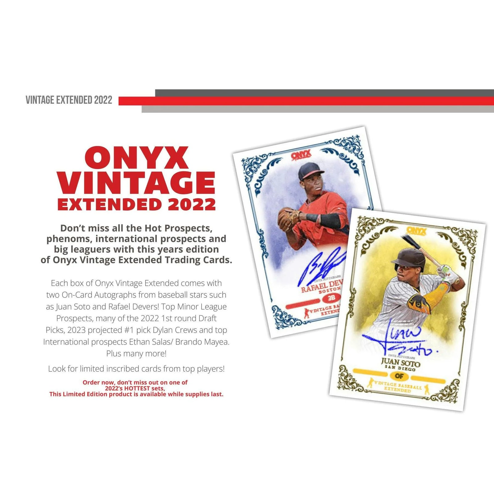 DRAFT - Just In 2022 Onyx Vintage Extended Baseball Hobby Box (Reed Buy)