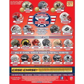 DRAFT - Presell 2026 Tristar Hidden Treasures Autographed Football Mini Helmet Hobby Box (Presell) Releases May. 29th, 2026