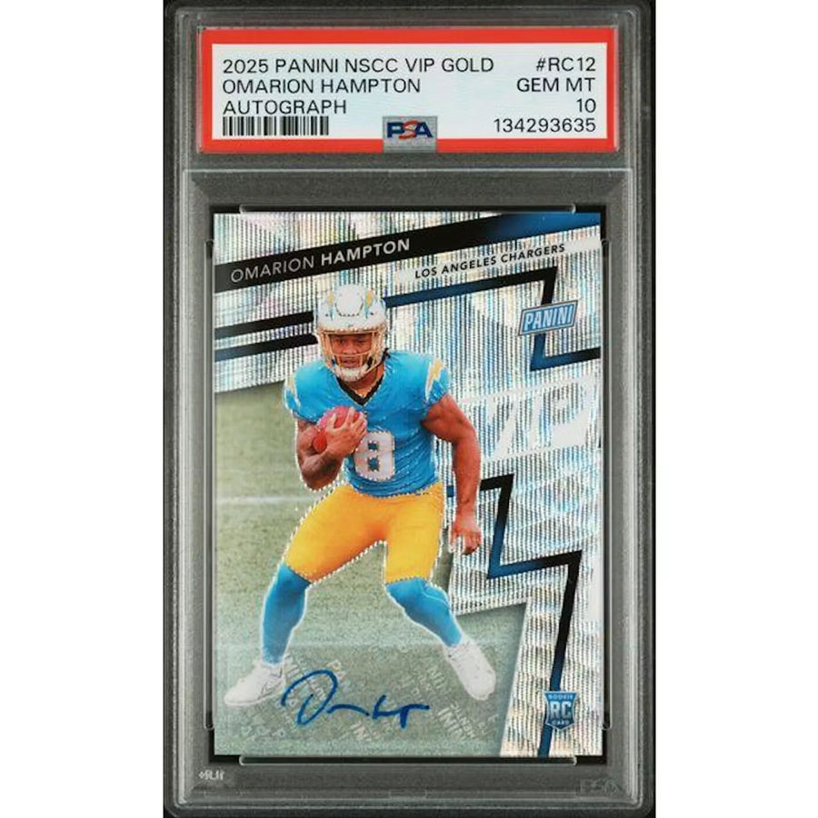 Omarion Hampton Signed 2025 Panini NSCC VIP Gold Card | PSA 10