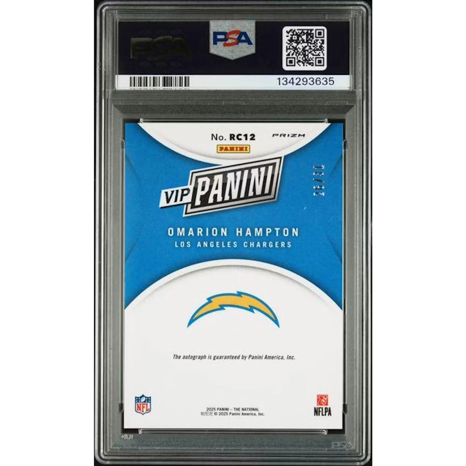 Omarion Hampton Signed 2025 Panini NSCC VIP Gold Card | PSA 10