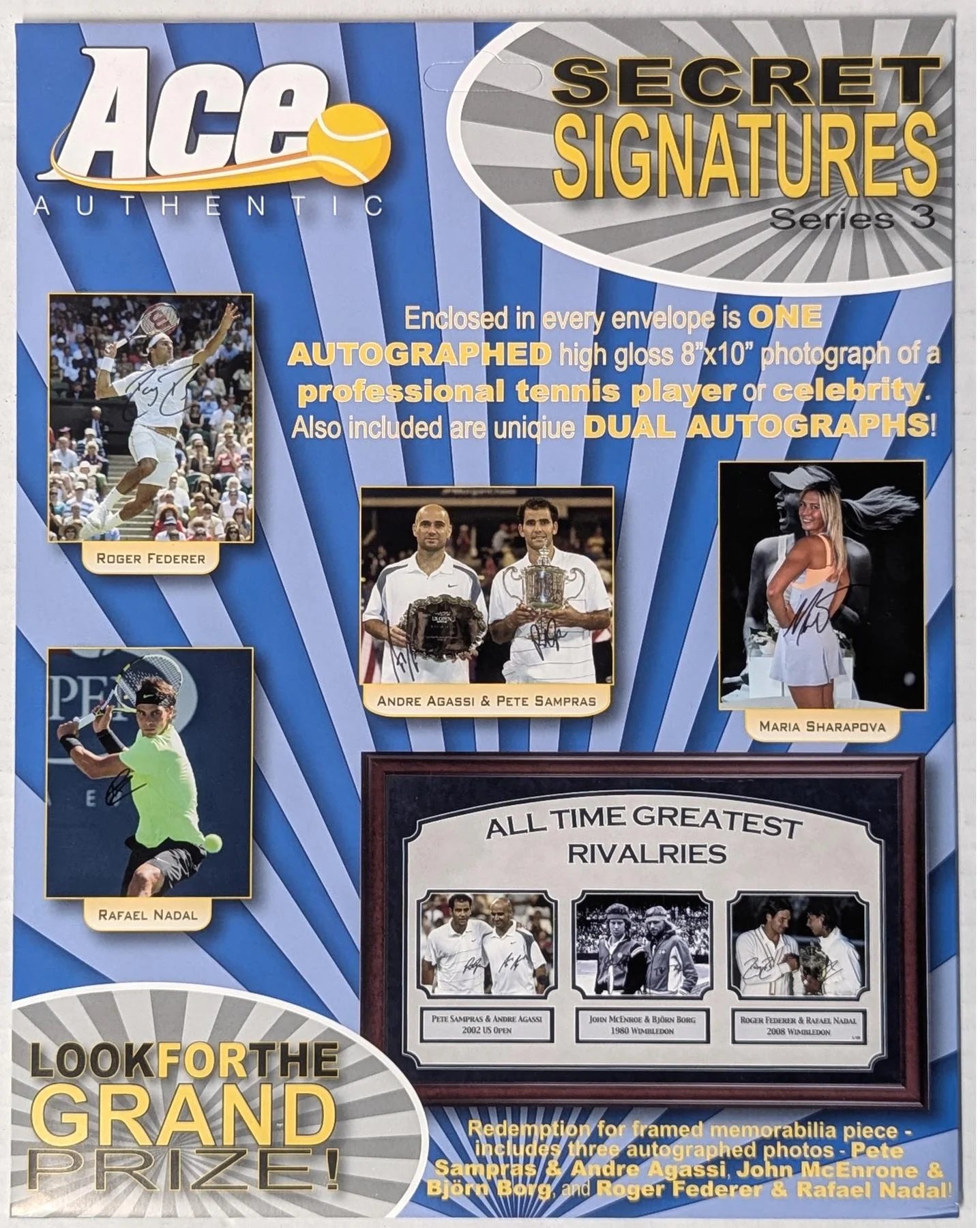DRAFT - Just In 2012 Ace Authentic Secret Signatures 8x10 Series 3 Tennis Hobby Box (Reed Buy)