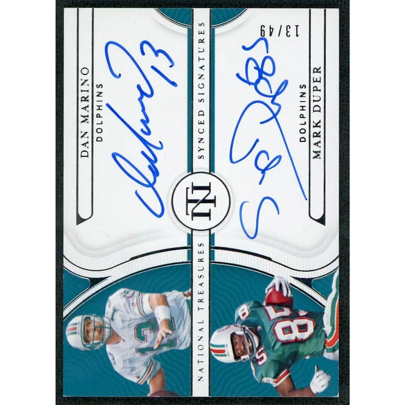 Dan Marino & Mark Duper Signed Card | 2022 Panini National Treasures/49
