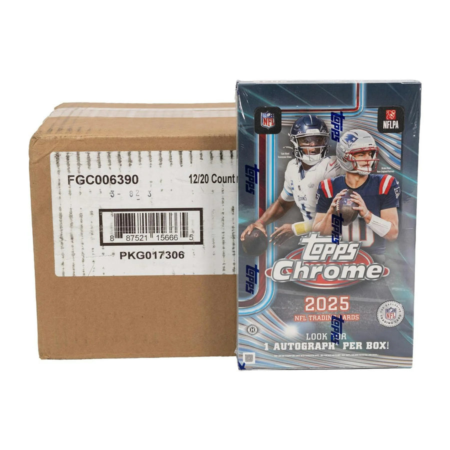 DRAFT - New 2025 Topps Chrome Football Hobby 12-Box Case