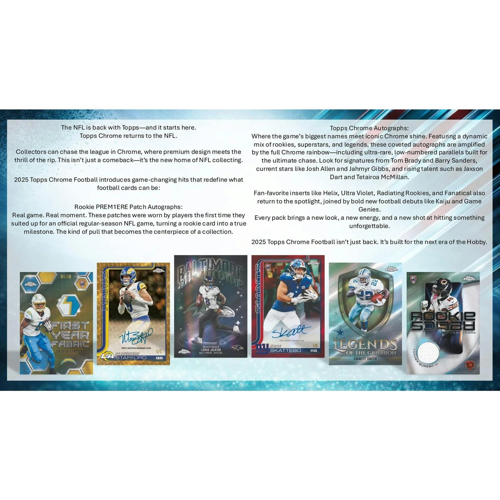 DRAFT - New 2025 Topps Chrome Football Hobby 12-Box Case
