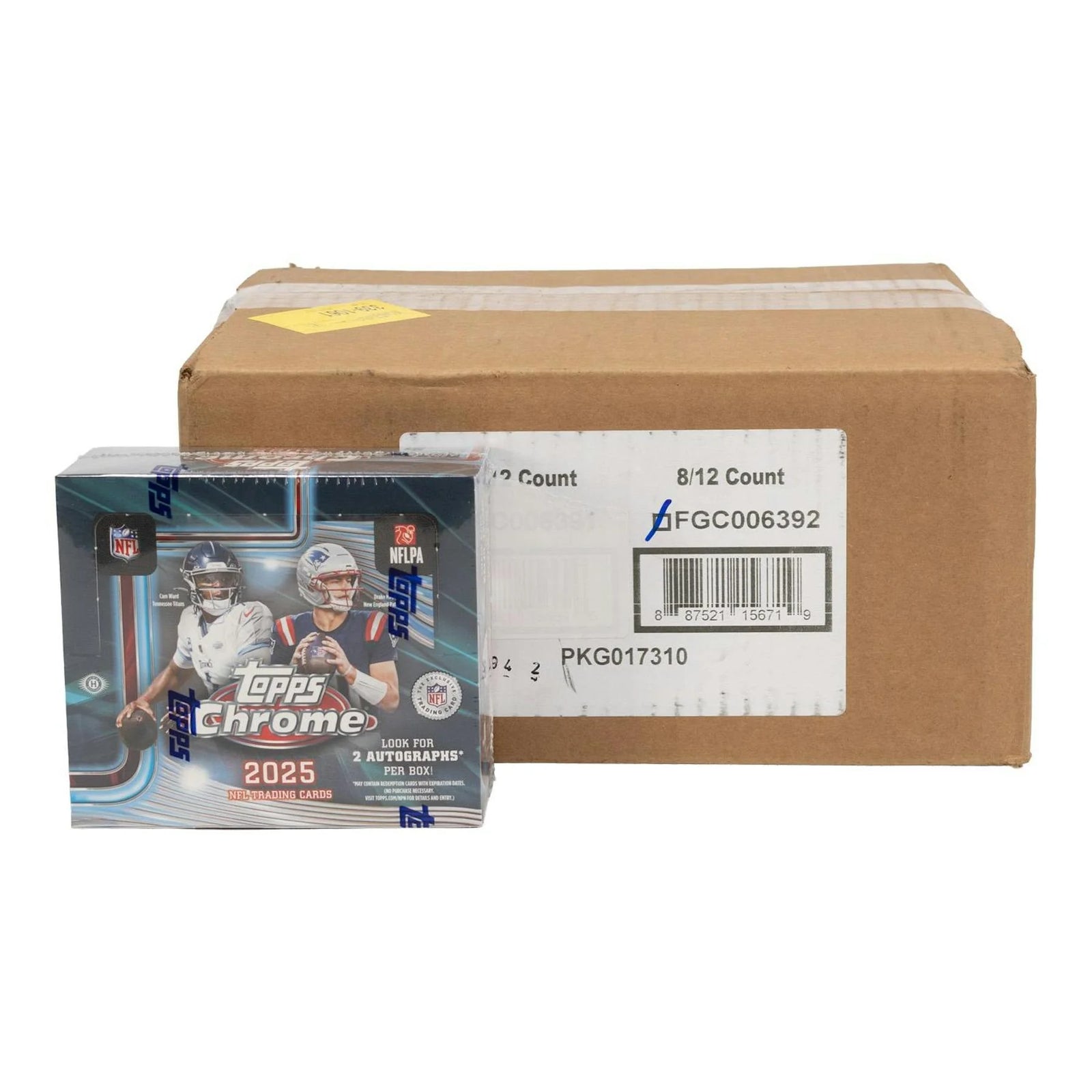 DRAFT - New 2025 Topps Chrome Football Hobby Jumbo 8-Box Case