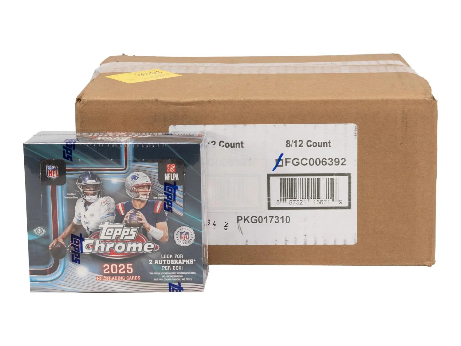 DRAFT - New 2025 Topps Chrome Football Hobby Jumbo 8-Box Case