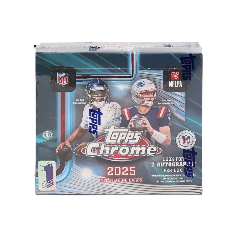 2025 Topps Chrome Football First Day Issue Hobby Box (Ships Sealed Only)