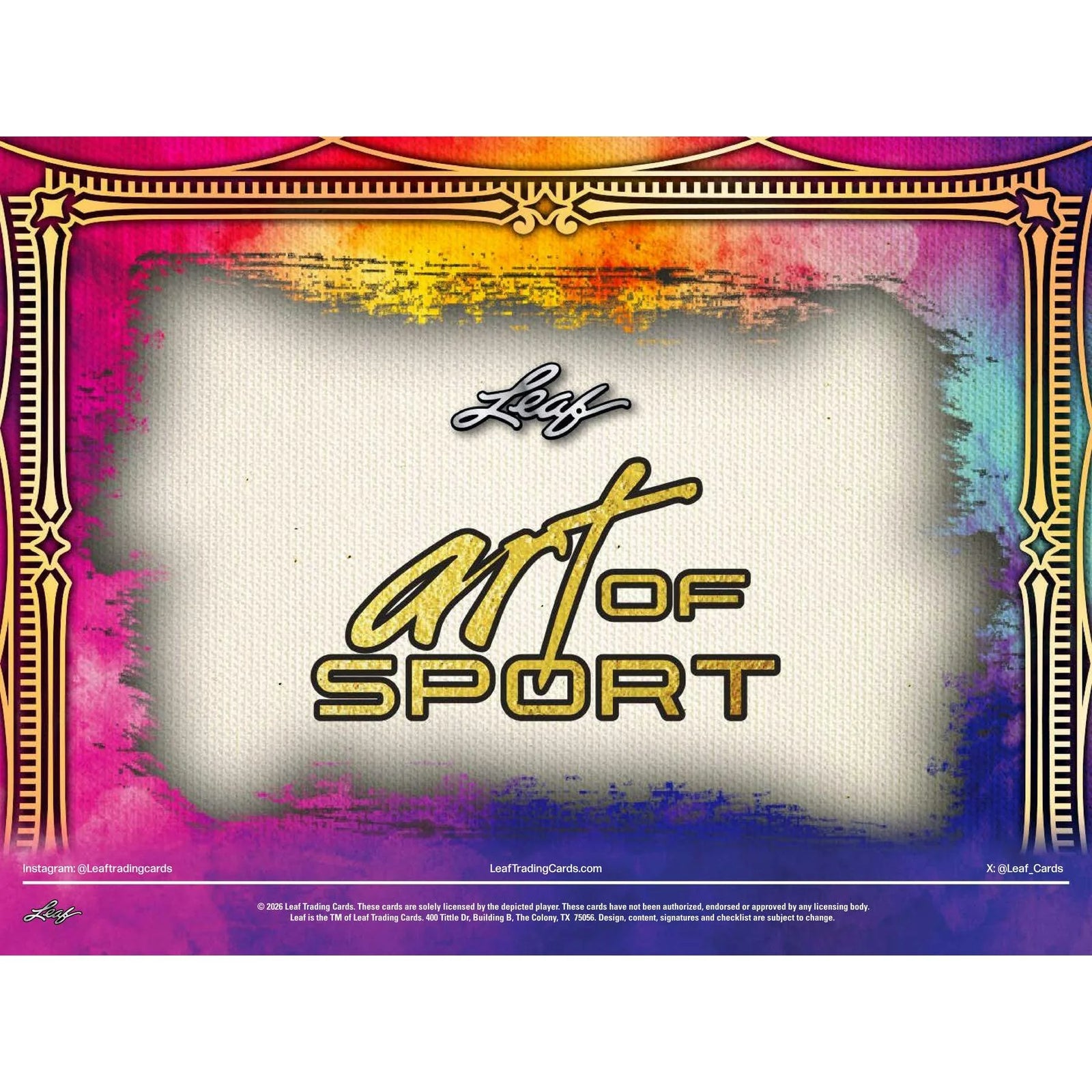 DRAFT - Presell 2026 Leaf Art of Sport Hobby Box (Presell) Releases Jul. 31st, 2026