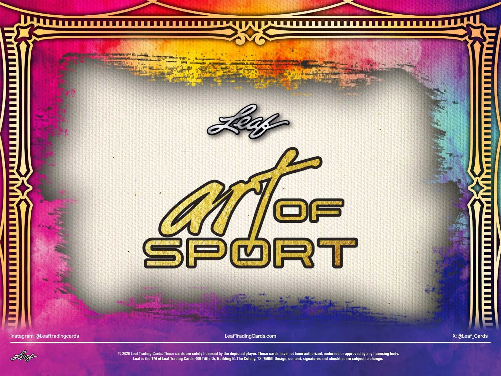 DRAFT - Presell 2026 Leaf Art of Sport Hobby 10-Box Case (Presell) Releases Jul. 31st, 2026