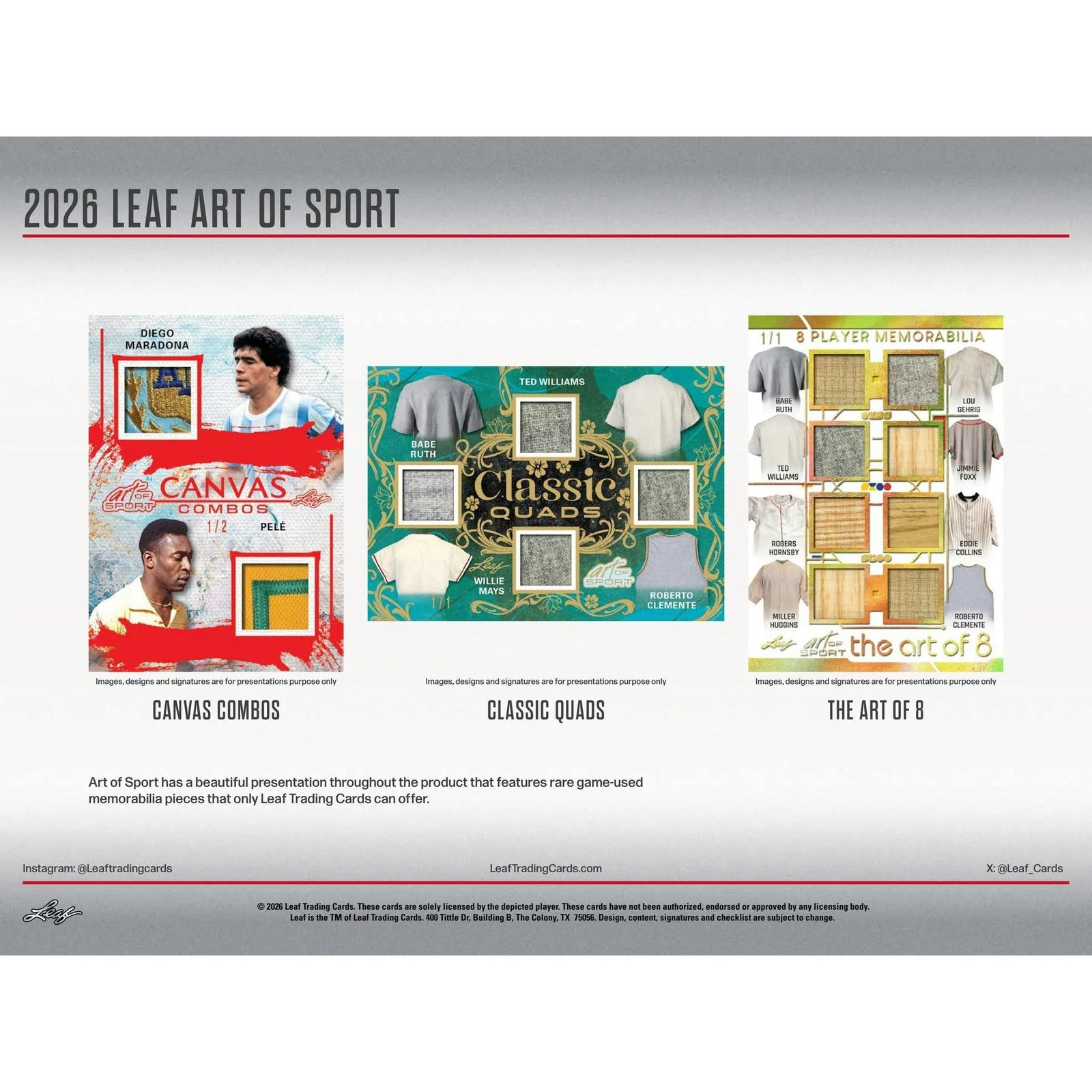 DRAFT - Presell 2026 Leaf Art of Sport Hobby 10-Box Case (Presell) Releases Jul. 31st, 2026