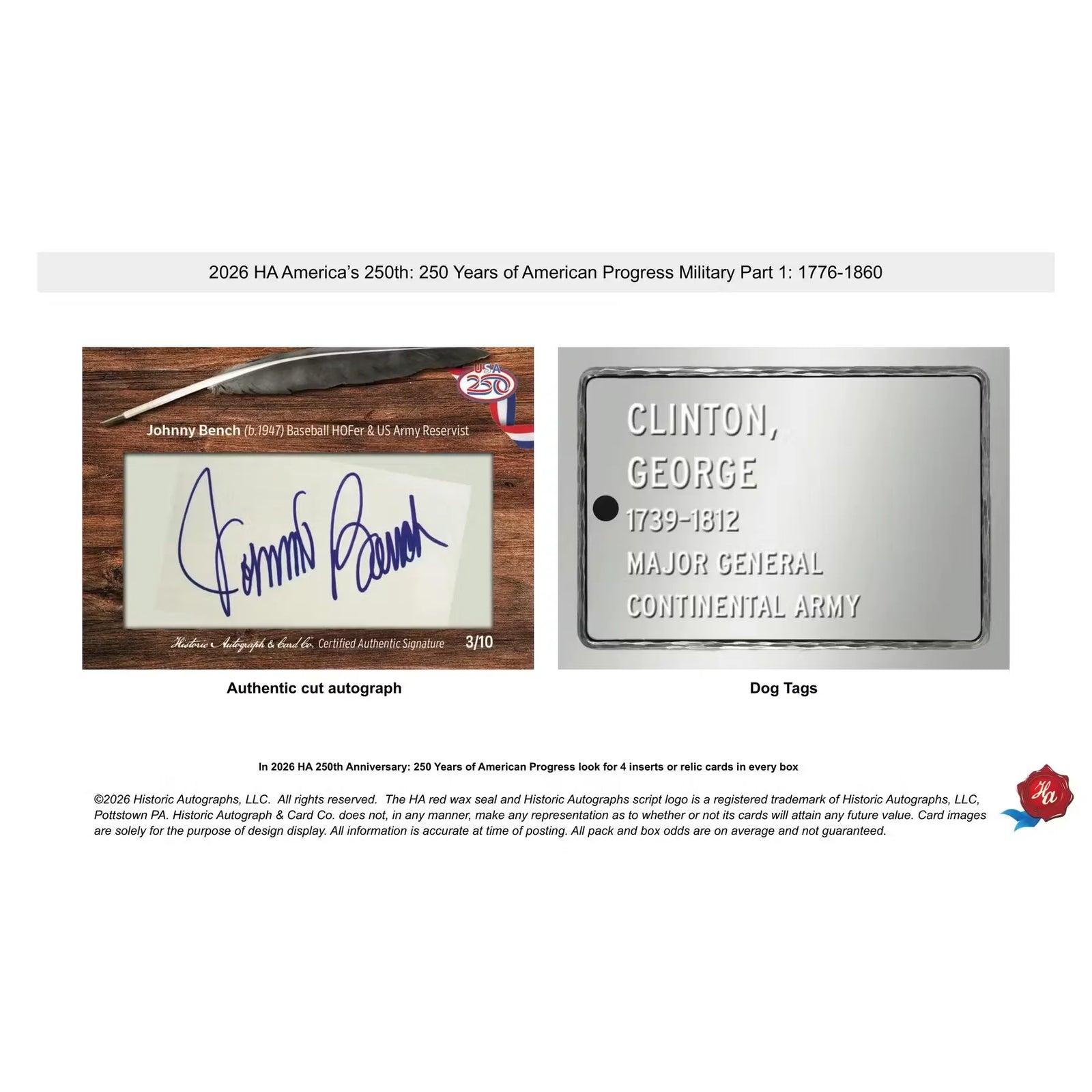 DRAFT - 2026 Historic Autographs America's 250th Anniversary Military Hobby Box | Part 1