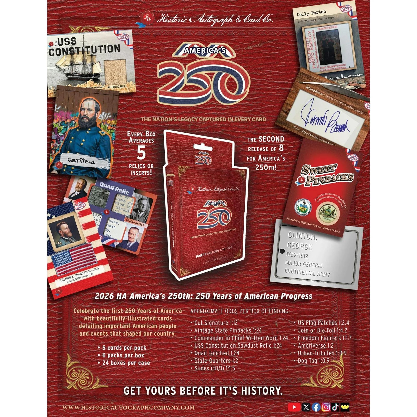 DRAFT - 2026 Historic Autographs America's 250th Anniversary Military Part 1 | 24-Box Hobby Case