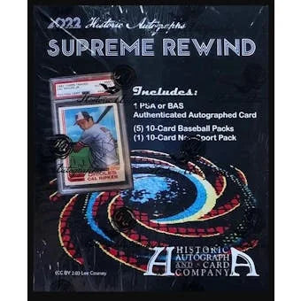 DRAFT - Just In 2022 Historic Autographs Supreme Rewind Baseball Hobby Box (Reed Buy)