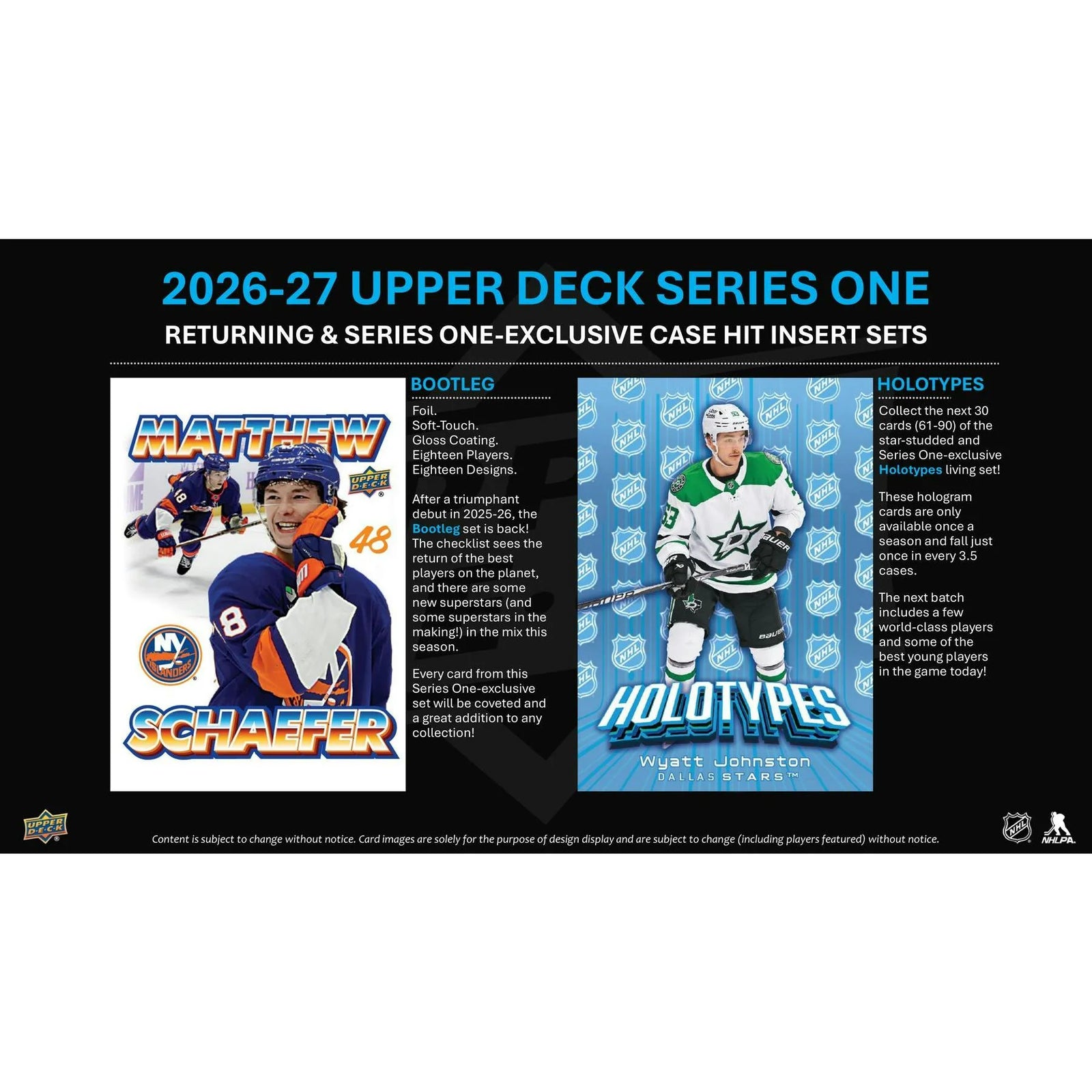 DRAFT - Presell 2026/27 Upper Deck Series 1 Hockey Hobby Box (Presell) Releases Oct. 7th, 2026