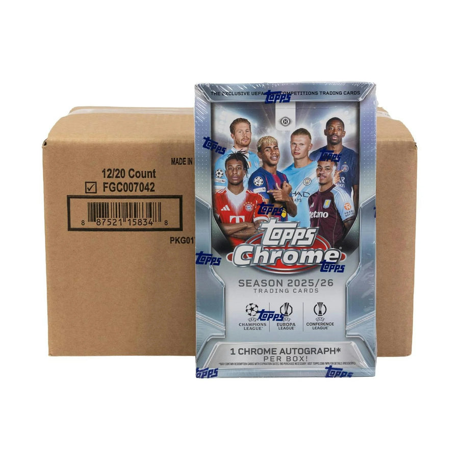 DRAFT - New 2025/26 Topps Chrome UEFA Club Competitions Soccer Hobby 12-Box Case